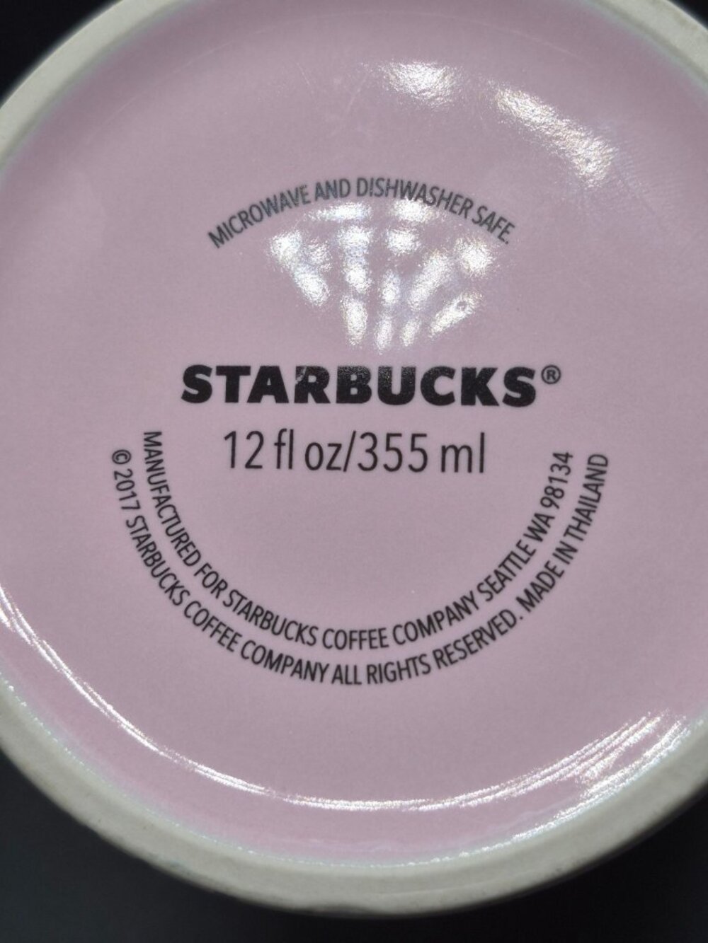 Starbucks Pink Ceramic Mug With Splatter Confetti Design 12oz 2017 Edition - Picture 6 of 6